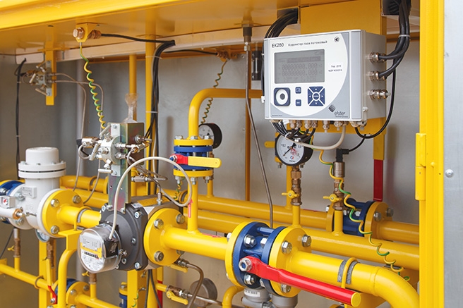Газорегуляторный пункт учета и редуцирования газа в шкафном исполнении (ГРПШ) на базе счетчика газа RABO с корректором ЕК280